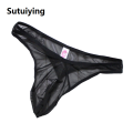 Sutuiying Men's G-Strings Transparent Thong Ultra-thin Mesh Low Waist Seductive Summer Underwear Male Underwear T-shirts. 