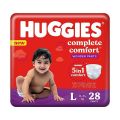 Huggies Wonder Pants (L) 28 pcs Size (9-14 Kgs) Baby Diaper Pants| Complete Comfort India's Fastest Absorbing Diaper with upto 4x faster absorption | Unique Dry Xpert Channel. 