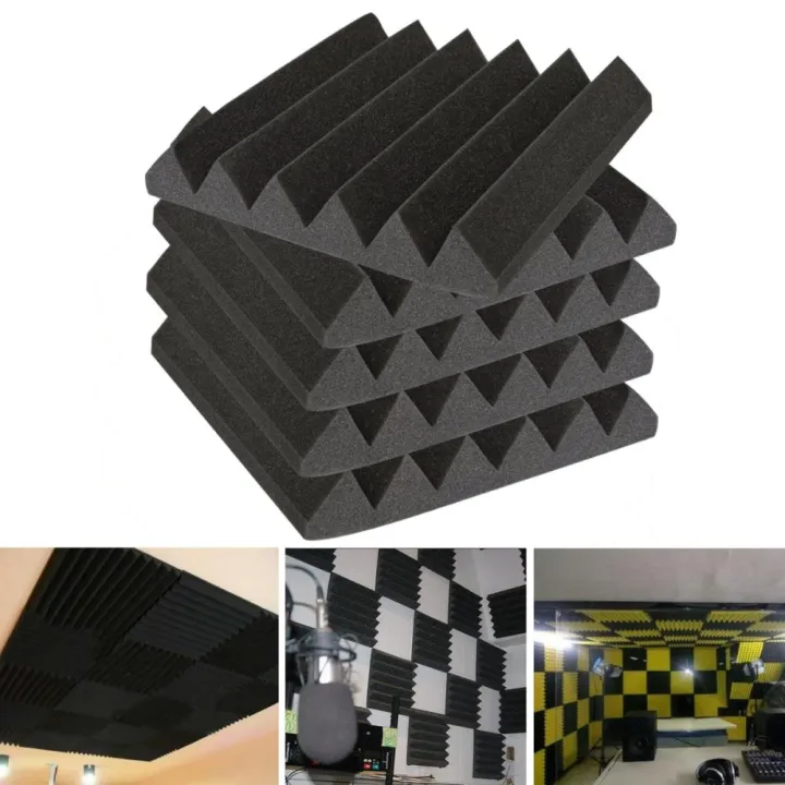 5pcs%2030X30X5CM%20Studio%20Acoustic%20Foam%20Sound%20Absorption%20Treatment%20Panel%20Tile%20Wedge%20Black%20-%20Image%203