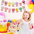 Party Decorations Set,Colorful Banner&Candy Themed Party Hanging Swirls Lollipop Decoration. 