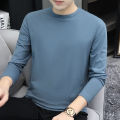 modal cotton white long sleeve t-shirt men's spring and autumn new underwear top solid color base shirt sweatshirt autumn coat. 