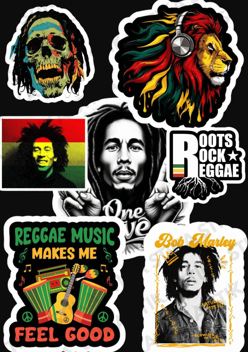 Bob Marley Stickers Pack of 25 / 50 PCS Reggae Waterproof for