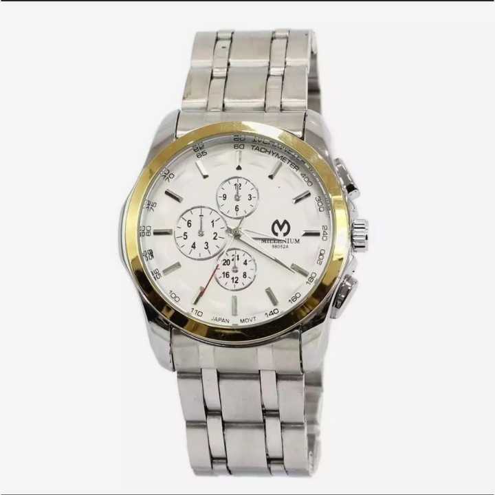 Millenium Round White Dial Analog Watch For Men