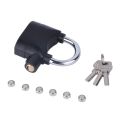 Heavy Duty Motorcycle Alarm System Rotor Disc Lock (Black) - Anti-Theft Security with 110dB Alarm | Padlock for Door/Motor/Bike/Car. 