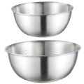 2PCS Stainless Steel Mixing Bowl with Scale Deep Mixing Egg Bowls. 