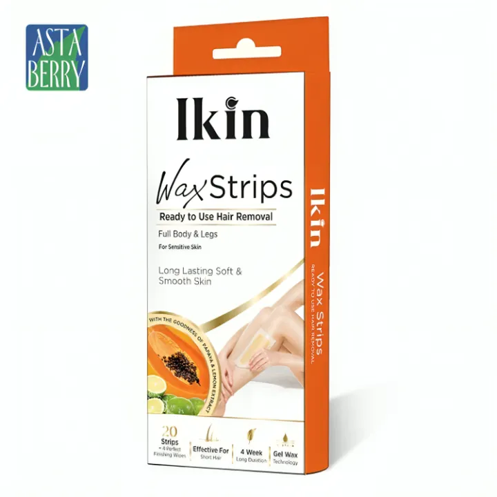 Astaberry Ikin Wax Strip With Papaya Extract For Normal Skin- 20 Strips