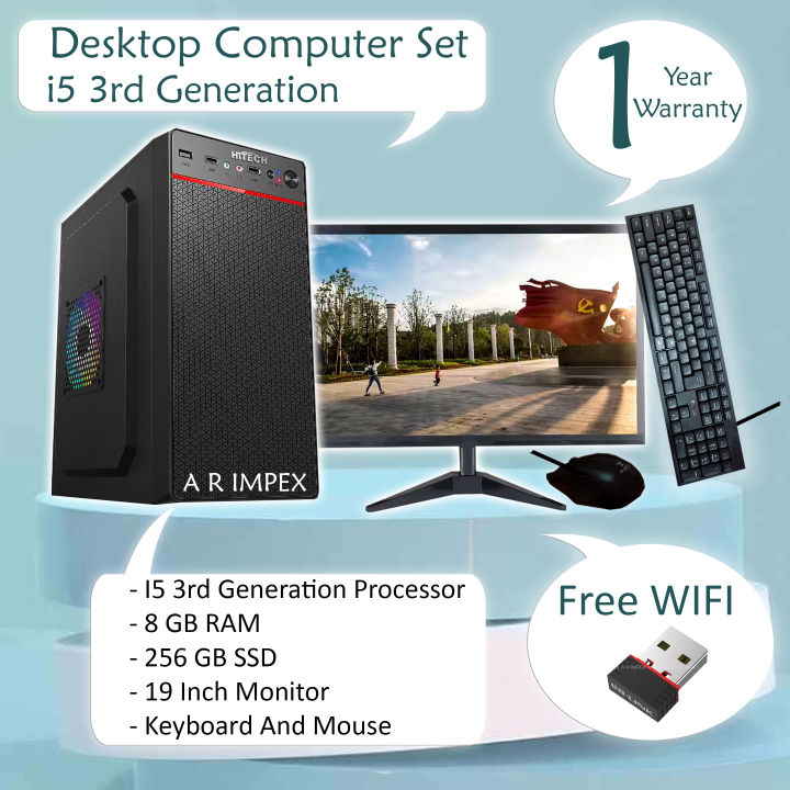 Desktop Computer Set In I5 3rd Generation 8 Gb Ram 256 Gb Ssd 19 Inch ...