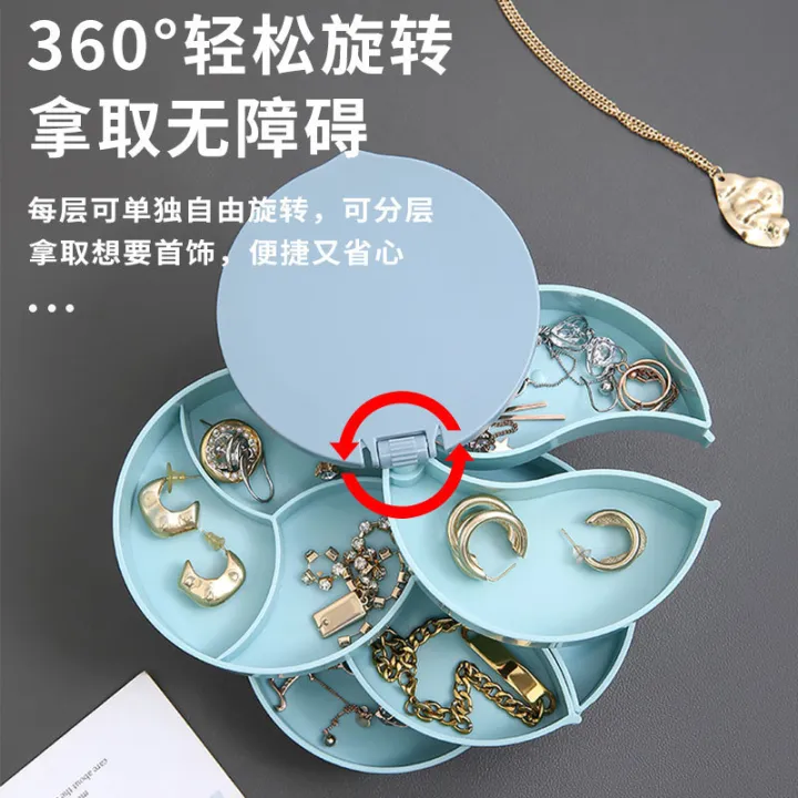 Rotating%20Earrings%20Jewelry%20Box%20Multi-Layer%20Earring%20Storage%20Box%20Small%20Delicate%20Earrings%20Necklace%20Ornament%20Rack%20with%20Mirror%20Dustproof%20Box%20-%20Image%202