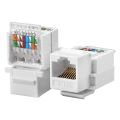 UTP Network Connector Cat5e Cat6 RJ45 Ethernet Module Tool-Less White Module Coupler Jack Connector. 