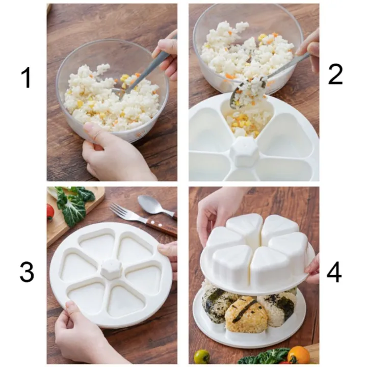 Practical 6 Grids Triangle Sushi Mold Homemade Japanese Style Rice ...
