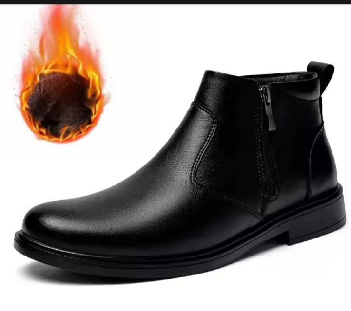 Zip%20Black%20Leather%20Classic%20Ankle%20Boots%20For%20Men%20-%20Image%202