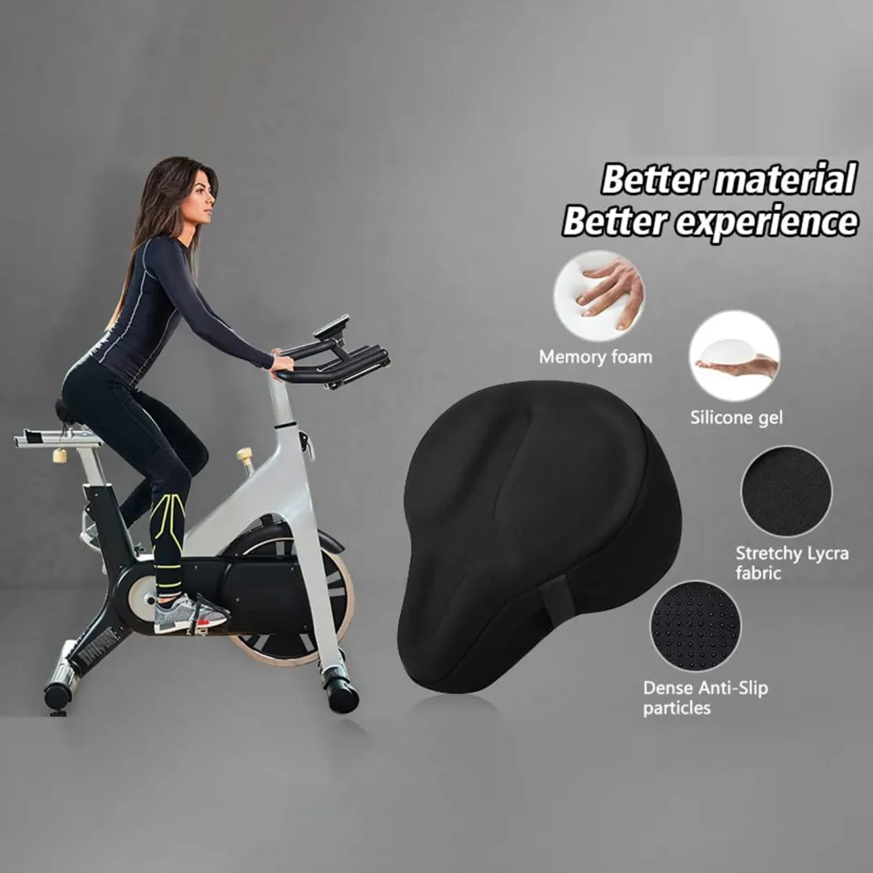 stationary bicycle seat cushion Zacro Bike Slip this gel seat cover on and settle in for long endurance rides Stationary Bikes Bike Seat Cushion