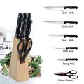 Stainless Steel Kitchen Knife Set With Wood Stand 7pcs set By Star Brand. 