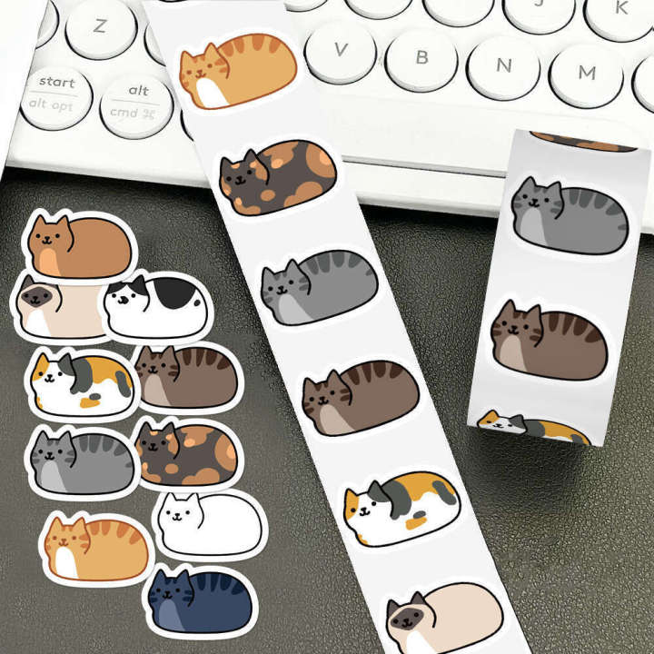 500 Sheets/Cartoon Cat Toto Curly Diary Book Phone Case Planner Notebook Laptop Decoration Stickers