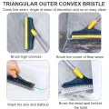2 in 1 Floor Scrub Brush, V-Shaped Floor Scrub Brush with Long Handle, Bathroom Shower Crevice Cleaning. 