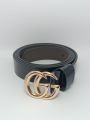 Trendy GG Medium Shiny Leather Belt For Women. 