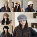 Fashion Multicolor Knitting Beret Korean Style Versatile Octagonal Painter's Hat Adjustable Head Circumference Leisure Beanie Cap Autumn Winter. 