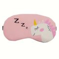HOT 1pc Cute Cartoon Animal Blackout Eye Mask, Universal Size Polyester Blindfold for Sleeping, Gaming, Training - Pull-On Closure, Travel Size, No Electricity or Battery Needed. 