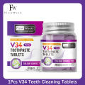 FlowWeek 30Tablet Of V34 Teeth Cleaning Tablets Teeth Whitening Teeth Protection Effect Is Obvious Solid Toothpaste Fresh Breath. 