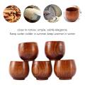 NAMUNY 5pcs tea set small wooden cup small cup green wooden cup with natural wood wine cup wooden tea drinking cup. 