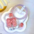 LibishopSpecial 3D Cute Bow Charger Cable Protector Case for Apple Charger 18W/20W Soft TPU Case Cover Power Adapter Data Cable Winder Sleeve. 
