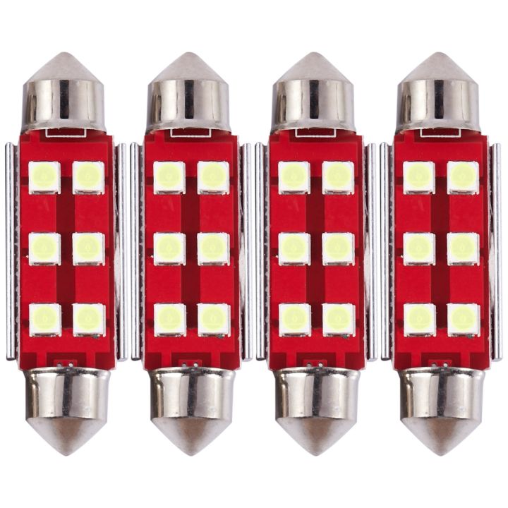 OYPFXMI Super Bright Canbus Error Free 6-Smd 3030 Chipset 41Mm 211-2 212-2 569 578 Xenon White Led Bulbs For Map Dome License Plate Lights Lamps(Pack Of 4)