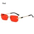 Retro UV400 Rimless Rectangle Sunglasses Y2K Frameless Sun Glasses Shades for Women & Men. 