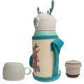 2-In-1 Stainless Steel Thermal Flask 500ml Cartoon Water Bottle Thermos For Baby & Toddlers. 