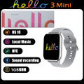 Linman Hello 3 Mini Smart Watch for Women 1.75inch Bluetooth Call 1GB2025 ROM Local Music Photo Album Compass 41MM Mini Smart Watch 2024. 