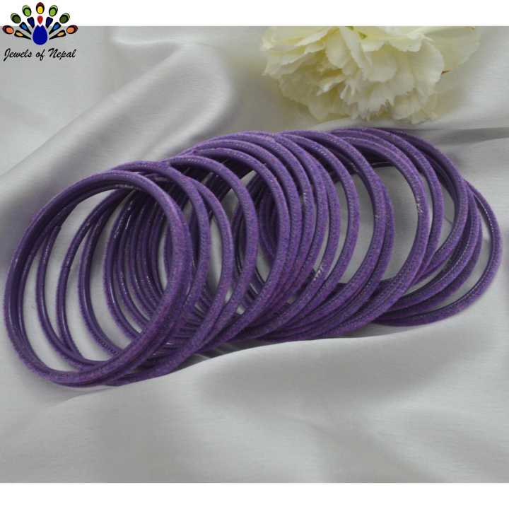 Jewels%20of%20Nepal%20Deep%20Lavender%20/%20Purple%20Velvet%20Bangles%20For%20Women-%202%20dozens%20(24pcs)%20-%20Image%202
