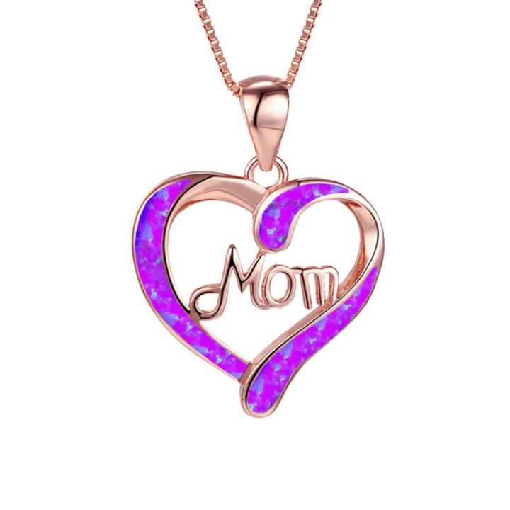 from Daughter Son, I Love You Mom Necklace Heart Pendant Jewelry