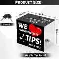 Acrylic Tip Jars for Bartender Tip Box Suggestion Box with Slot and Lock Money Jar Donation Box Lock Box. 