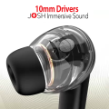 JOSH Spacebuds GLIDE ANC 2nd Gen TWS Earbuds, 50HRS Playtime, Low Latency Gaming, Quad Mics ANC & ENC, Transparency Mode, Fast Connect, Fast Charge, IPX4, Immersive Sound. 