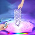 Crystal Table Lamp Rose Light Projector 3/16 Colors Adjustable Romantic Diamond Atmosphere LED Light. 