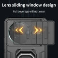 Lereach Metal Ring Holder Case for Xiaomi Poco F7 Ultra F7 Pro Lens Sliding Window Camera Protection Hard Back Cover Phone Case. 