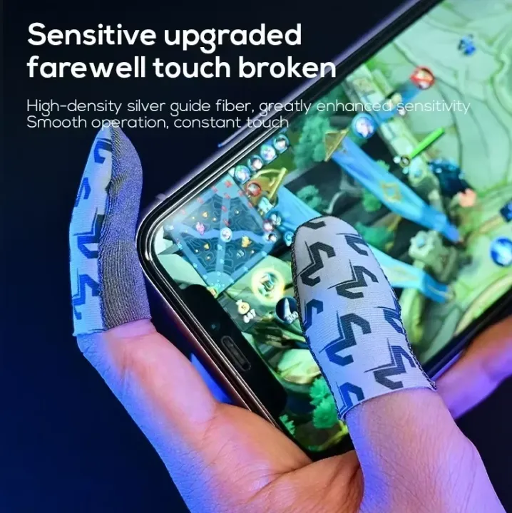 MEMO%20FS02%20Mobile%20Game%20Gloves%20For%20PUBG%20Breathable%20Finger%20Sleeve%20Sweatproof%20Fingertips%20Anti-slip%20Silver%20Fiber%20Gaming%20Cover%20-%20Image%206