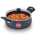 Hawkins Ceramic Nonstick Handi with Glass Lid, 3 Litre, Induction Biryani Pot, Granite Casserole (ICH30G). 