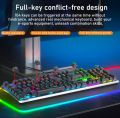 AULA F3018 Dual Touch Switch Mechanical Gaming Keyboard 104 Keys Anti-ghosting metal panel LED Backlit keyboard Keyboard for Computer Gamer. 