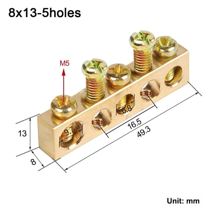 Screw%20Connector%20Copper%20Wire%20Connector%20Multi-specification%20With%20Hole%20Screw%20Brass%20Connection%20Row%20Zero%20Ground%20Terminal%20Electrical%20-%20Image%208