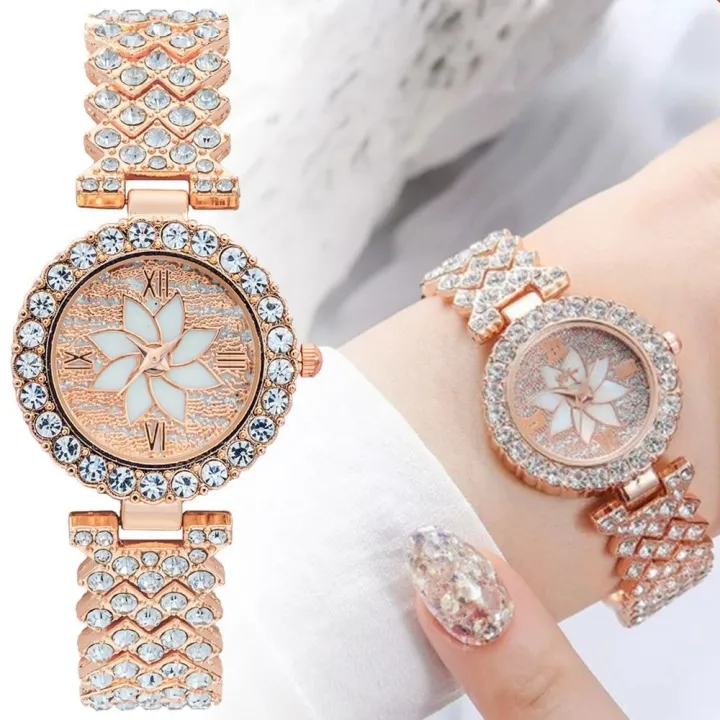 Fashion%20With%20Bracelet%20Gypsophila%20Watch%20Rose%20Gold%20Alloy%20Ladies%20Watch%20Bling%20Bling%20Flower%20Diamond%20Watch%20-%20Image%208