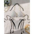 Spa strapon feminine sexy three-point bikini cut-out design cushion and chest swimsuit. 