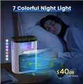 Portable Mini Air Cooler Fan/ Humidifier with USB charger | Battery 1200 mAh Air Cooler | 600 ml Water Tank | Evaporative Cooling Humidification | 3 Modes | 7 Colours Wireless Light for Home, Office | Desktop Fan. 