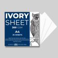 KitabKalam A4 Premium Quality Ivory Loose Sheet  -300 GSM -25 Sheet. 