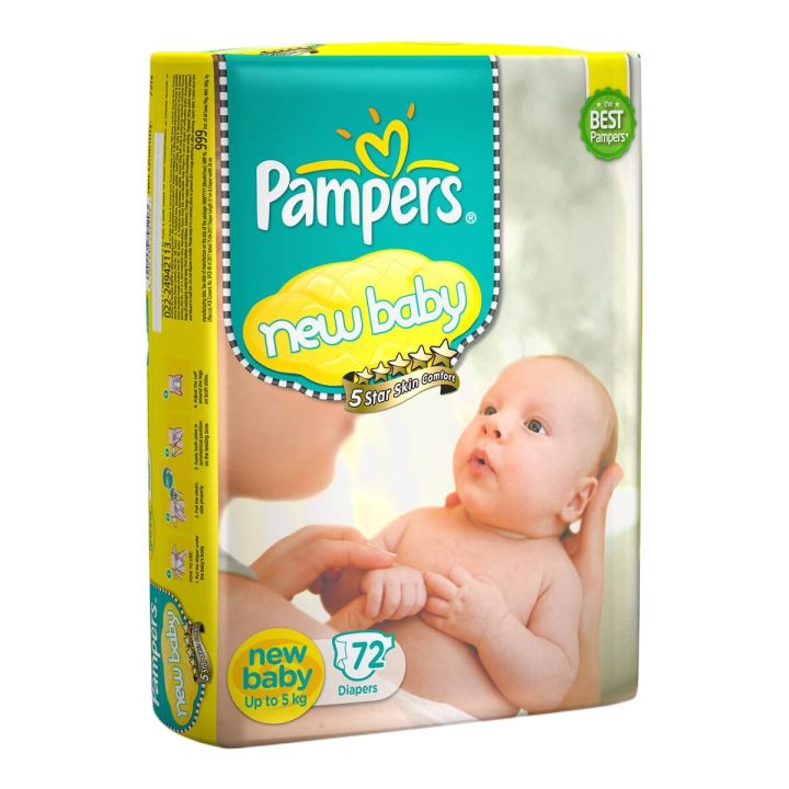 Pampers Diapers Tape Style Pants New Born 72Pcs