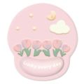 Creative Non-Slip Tulip Mouse Pad Hand Support Thickened Wrist Rest Mouse Pad Cute Rubber Base Mouse Wrist Rest Office Desk. 