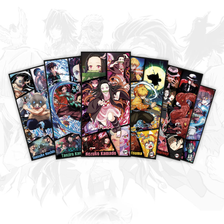 Demon Slayer Anime Poster Set Of Nezuko Tanjiro Zenitsu Inosuke Muzan Akaza Collectible - Anime Posters |