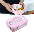 Bento Box, Lunch Box Practical Durable for Home for Student with Spoon- Multicolor. 