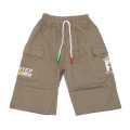 Brown Cotton Side Printed Half Pant For Boy. 