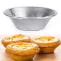 25 Pack Egg Tart Mold Egg Tart Cup Egg Tart Base, Round Resuable Nonstick (Aluminum) Easy to Use Silver. 
