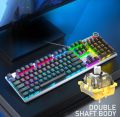 AULA F3018 Dual Touch Switch Mechanical Gaming Keyboard 104 Keys Anti-ghosting metal panel LED Backlit keyboard Keyboard for Computer Gamer. 